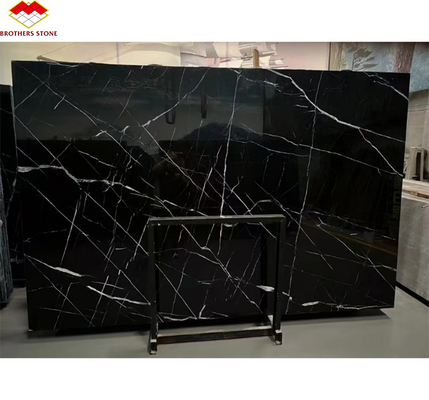 Современный дизайн отель Nero Marquina Большая плитка Зимбабве Черный мраморный пол и лестницы