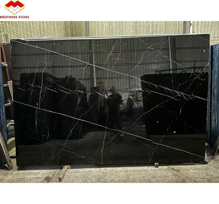 Современный дизайн отель Nero Marquina Большая плитка Зимбабве Черный мраморный пол и лестницы