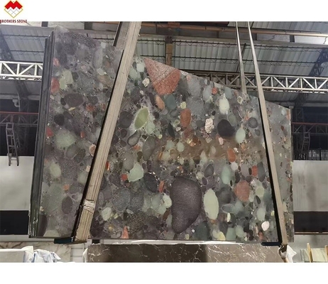 Luxury Brazil Verde Marinace Green Quartzite Leather Finished Surface для современного стиля