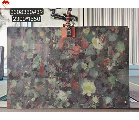 Luxury Brazil Verde Marinace Green Quartzite Leather Finished Surface для современного стиля