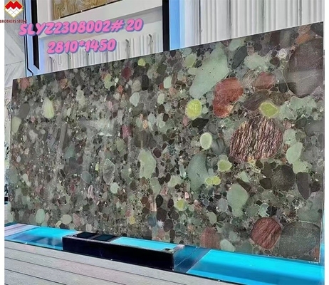 Luxury Brazil Verde Marinace Green Quartzite Leather Finished Surface для современного стиля