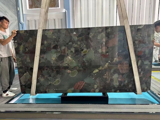 Luxury Brazil Verde Marinace Green Quartzite Leather Finished Surface для современного стиля