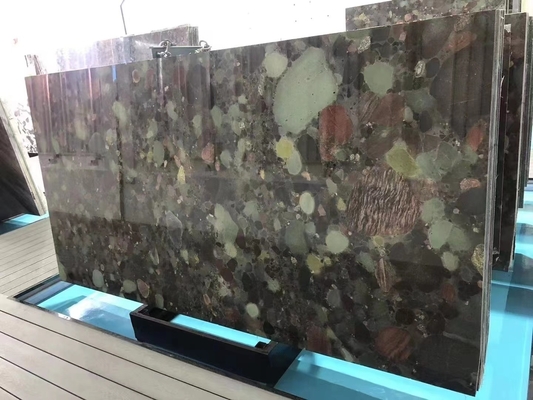 Luxury Brazil Verde Marinace Green Quartzite Leather Finished Surface для современного стиля