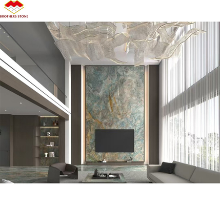 Amazon Blue Luxury Stone Polished Slab для виллы и отеля вдохновение для дизайна интерьера