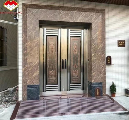 Полированный калифорнийский золотой гранит, вырезанный по размеру для лестниц и дверных рамок в современных наружных условиях