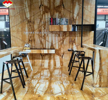 Современный стиль дизайна Италия Luxury Big Slab Sienna Золотая мраморная плитка для гостиничных стен и стола