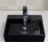 24&quot; раковина сосуда ванной комнаты плитки камня гранита черноты с отполированной поверхностью