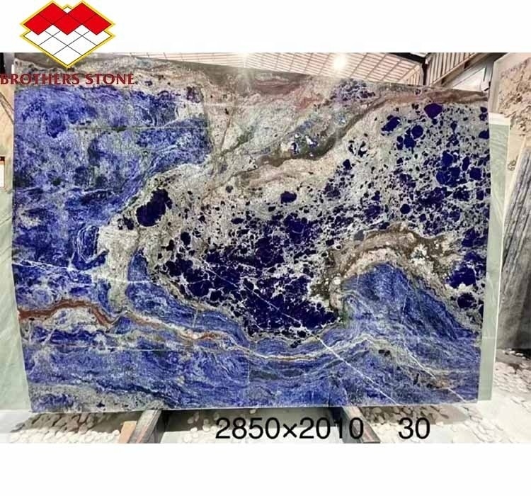 Современная голубая камень полированная Клойсонная мраморная плитка для столовой и жилого помещения